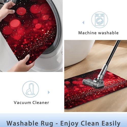Rose Gold Glitter Bathroom Rug 29.5"x17", Super Absorbent Fast Drying Bath Mat - Image 5