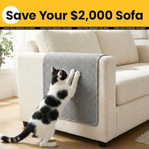 Conlun Cat Scratching Pad, 23.6x31.5in Sisal Mat Couch Protector - Image 4