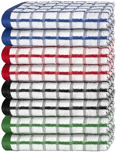 Premium Dish Towels for Kitchen, 8 Pack, 16x26 by WhiteClassic