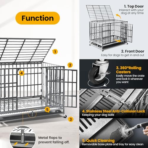 Oranland 48 Inch Heavy Duty Dog Crate - Image 4