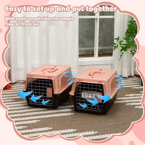 2 Set 18.9" Pet Carrier for Small Cats and Dogs, Hard Sided Plastic Cat Kennel - Image 6