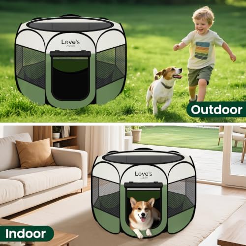 Love's cabin Pet Puppy Dog Playpen, Medium Dog Tent Crates Cage Indoor/Outdoor - Image 6
