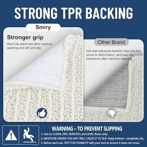 Smiry Bathroom Rugs 59X24, Extra Soft Rubber Backing Chenille Bath Mats - Image 3
