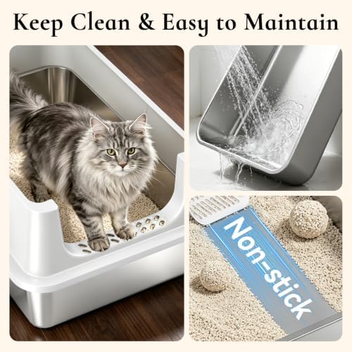 XL Open Top Stainless Steel Litter Box - Image 6