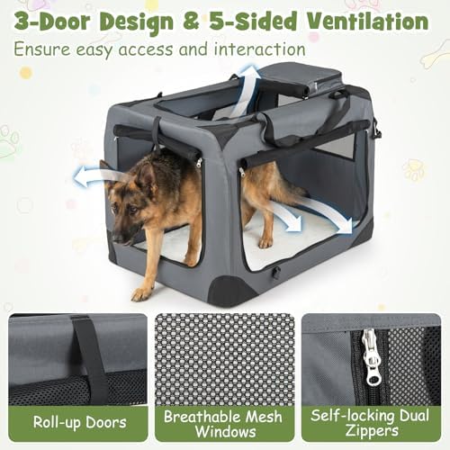 Giantex Collapsible Soft Dog Crate, 36 Inch Portable Travel Dog Kennel - Image 6