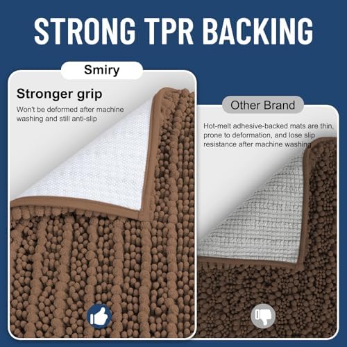 Smiry Bathroom Rugs 24X16, Extra Soft Rubber Backing Chenille Bath Mats - Image 3