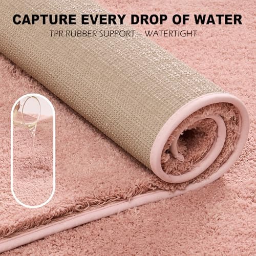 CozeCube Christmas Red 36"x24" Shaggy Non Slip Soft Washable Bath Mat - Image 6
