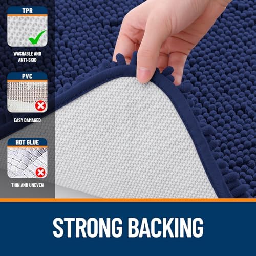 OLANLY Bathroom Runner Rugs 59x20, Extra Soft Absorbent Chenille Bath Rugs - Image 6