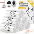 180 Pack Cat Litter Box Robot 4/5/3 Waste Bags, Transparent, Pre-Separated by KropBom
