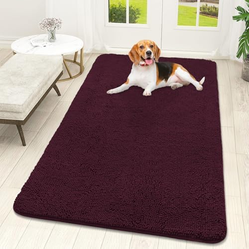 OLANLY Dog Door Mat for Muddy Paws 59x32, Super Absorbent Chenille Mud Mat by OLANLY