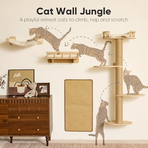 FUKUMARU Cat Wall Shelves, 4 in 1 Set - Image 2