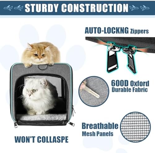 GAPZER Cat Carrier Alaska, Southwest Airline Approved TSA 17x11x9.5 Inches - Image 6