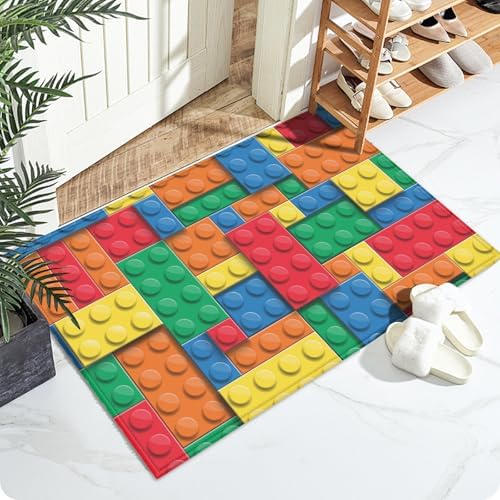 Building Blocks Bricks Bath Mat by VisittheDuibelproduct
