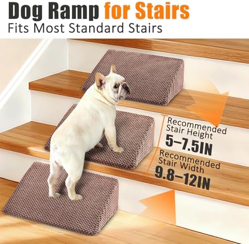 Dog Ramp for Stairs for Small & Senior Dogs and Cats – Non-Slip Stair Wedges - Image 2