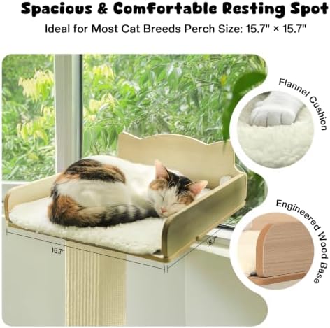 Cat Window Perch with Thick Sisal Scratching Post, Cat Hammock - Image 5