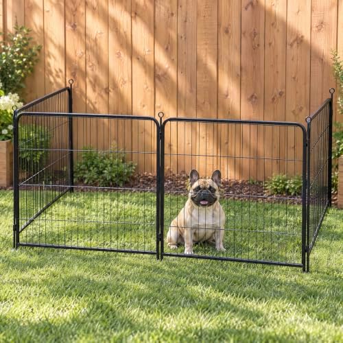DUMOS Dog Playpen 32 Inch 4 Panels Indoor Outdoor Metal Pet Fence by DumosLifestyle