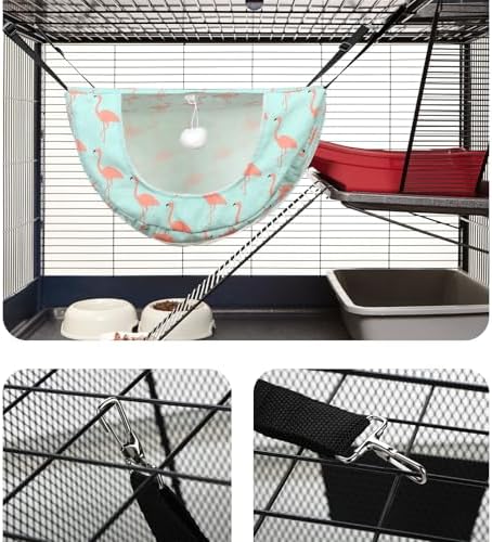 Unittype 2 Pieces Cat Cage Hammock Hanging Pet Bed, 2 Styles - Image 6