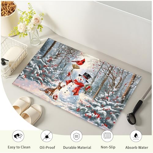 Giwawa Winter Snowman Bath Rug 32x20 Inch - Image 3