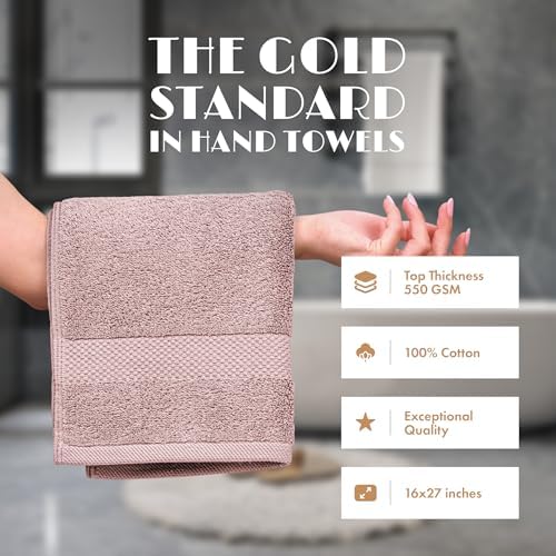 Wealuxe Pink Hand Towels 16x27 Inch - Image 2