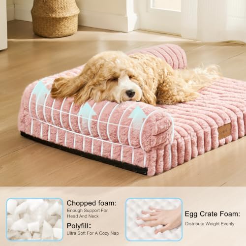 Orthopedic Medium Dog Bed Furry Pet Bed, Washable Cover 30''X20'' - Image 3