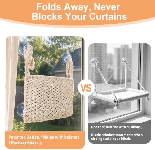 Cat Window Perch, Macrame Cat Hammock, Catio Perch - Image 4