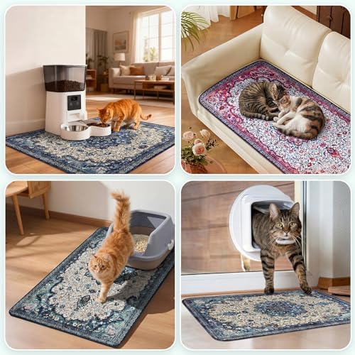 Hompet Cat Litter Mat 2 Pack, 36x60 Large Machine Washable Trapping Mats - Image 4