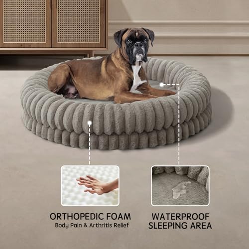 BALANCE Luxury Donut Dog Bed, 43 Inches Round Dog Beds Large Sized Dogs Washable - Image 4