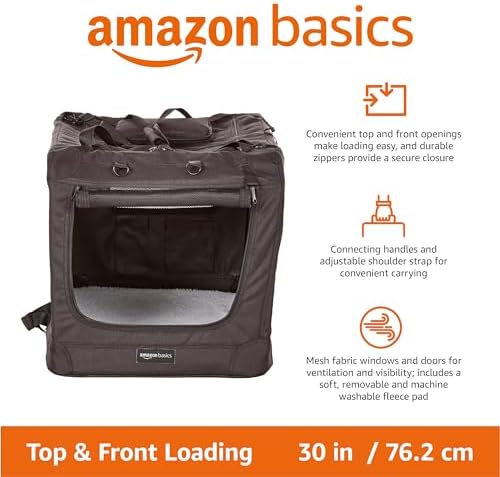 Amazon Basics Portable Soft Pet Dog Crate Carrier Kennel - Image 2