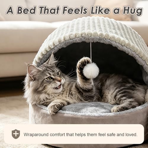 Cat Bed Cave with Pillow & Cat Toys, Cat Bed - Image 5