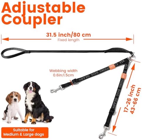 HOWGO Double Dog Leash, Tangle-Free 360 Swivel - Image 6