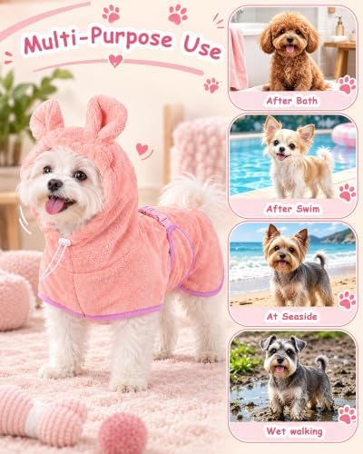 Dog Bathrobe Absorbent Microfiber Pet Drying Robe - Image 3