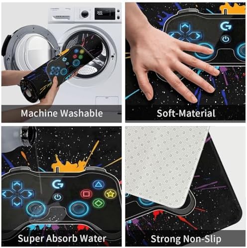 Game Joystick Bath Mat Non-Slip Soft Microfiber Bathroom Rugs Washable Bathmat - Image 6