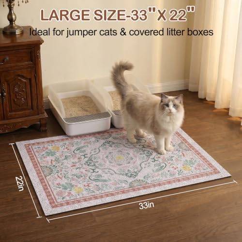 Glittme Cat Litter Mat 33"x22" Non-Slip Washable Trapping Mat - Image 6
