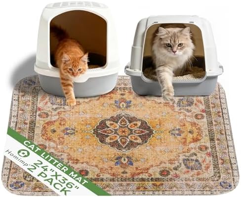 Homimp Cat Litter Mat, Litter Trapping Mat 2 Pack, Contains Mess from Box by HOMIMP