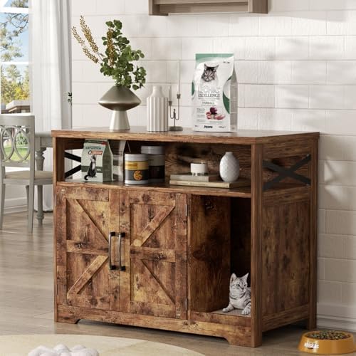 Halitaa Cat Litter Box Enclosure, Hidden Litter Box Furniture by Halitaa