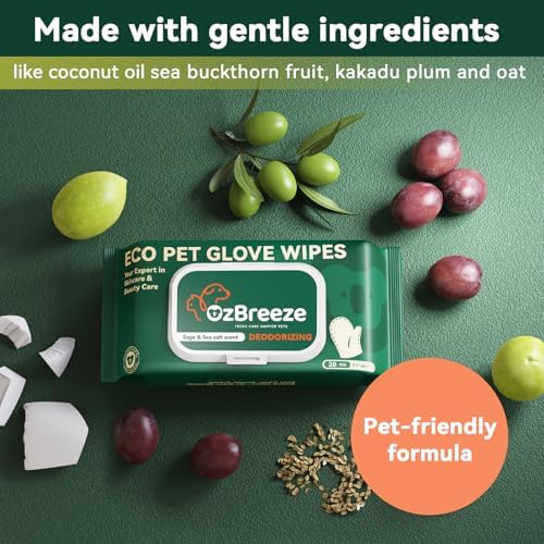 Pet Glove Wipes for Dogs & Cats, Hypoallergenic No Rinse Cleaning Grooming - Image 2