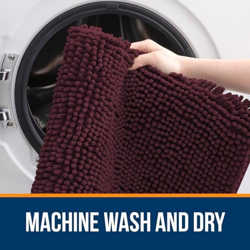 OLANLY Bathroom Runner Rugs 47x17, Extra Soft Absorbent Chenille Bath Rugs - Image 5