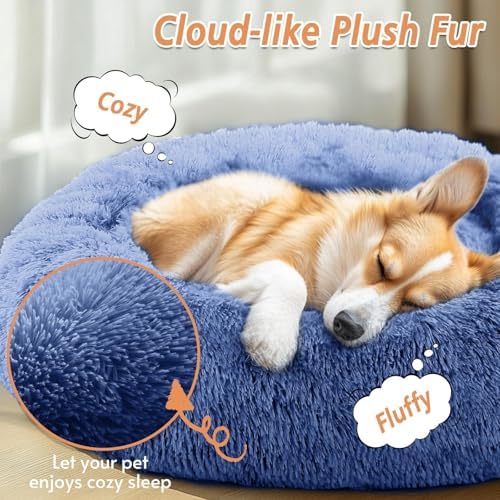 JOLLYVOGUE Calming Dog Bed Medium Size Dog, 31in Donut Washable Medium Pet Bed - Image 2