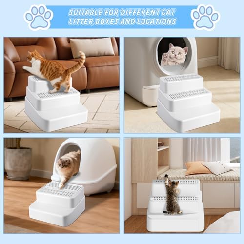 3 Step Litter Box Ramp Adjustable Detachable Litter Box Step - Image 6