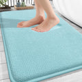 OLANLY Thick Memory Foam Bathroom Rugs 30x20, Absorbent Bath Mat, Sky Blue by OLANLY