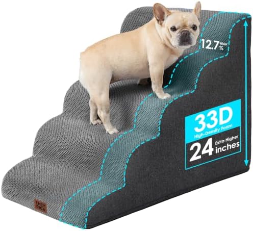 EHEYCIGA Extra Wide Dog Stairs for Large Dogs, 24.4" H Pet Step by EHEYCIGA