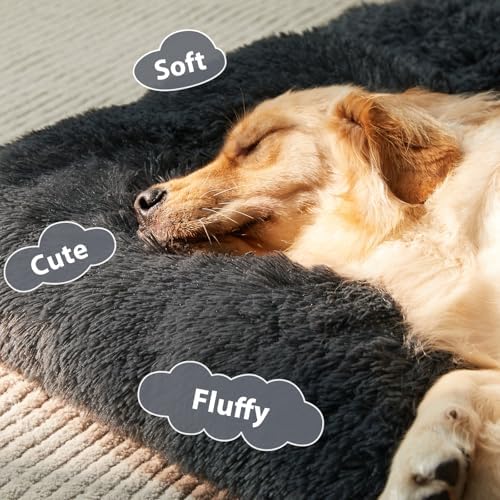 BFPETHOME Dog Beds for Large Dogs, Plush Dog Crate Bed Fluffy Cozy Kennel Pad - Image 2