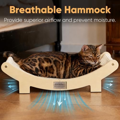 FUKUMARU Extra Large Sisal Cat Scratcher Bed Indoor Sturdy Wood Scratch Bed - Image 6