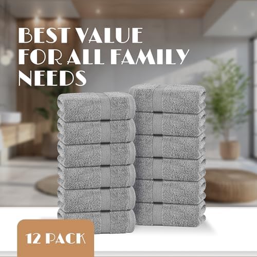 Wealuxe Light Gray Washcloths - Image 4