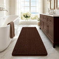 Ophanie Brown Bathroom Runner Rugs 60x24, Soft Chenille Bath Mat, Non Slip by Ophanie