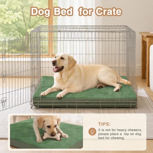 XXL Dog Bed Waterproof Washable Outdoor, Large Foam Crate Pad 48" Green - Image 3