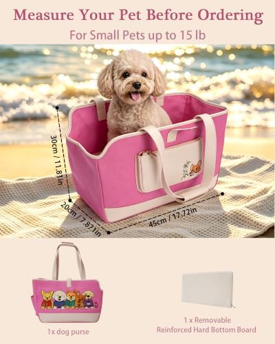 Dog Purse Carrier for Small Dogs, Embroidered Pet Tote - Image 4