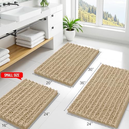 Smiry Bathroom Rugs 44X32, Extra Soft Rubber Backing Chenille Bath Mats - Image 2