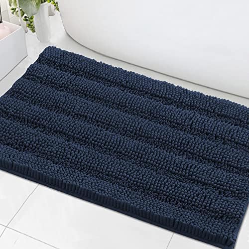 H.VERSAILTEX Bath Mats for Bathroom Non Slip Extra Thick Chenille Striped Bath by HVERSAILTEX