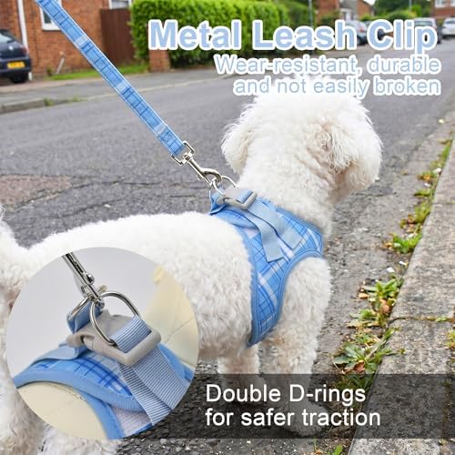 AIITLE Step in Dog Harness and Leash Set Plaid Adjustable - Image 2